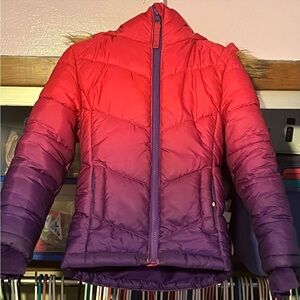 SO Girls size XXS 4 year Pink Puffer Jacket with Fur Hood